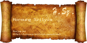 Hornung Szilvia névjegykártya