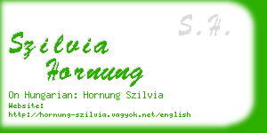 szilvia hornung business card